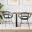 Spisestuestol 2 pcs Rattan og Jern Sort 54 x 65 x 82 cm