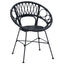 Spisestuestol 2 pcs Rattan og Jern Sort 54 x 65 x 82 cm