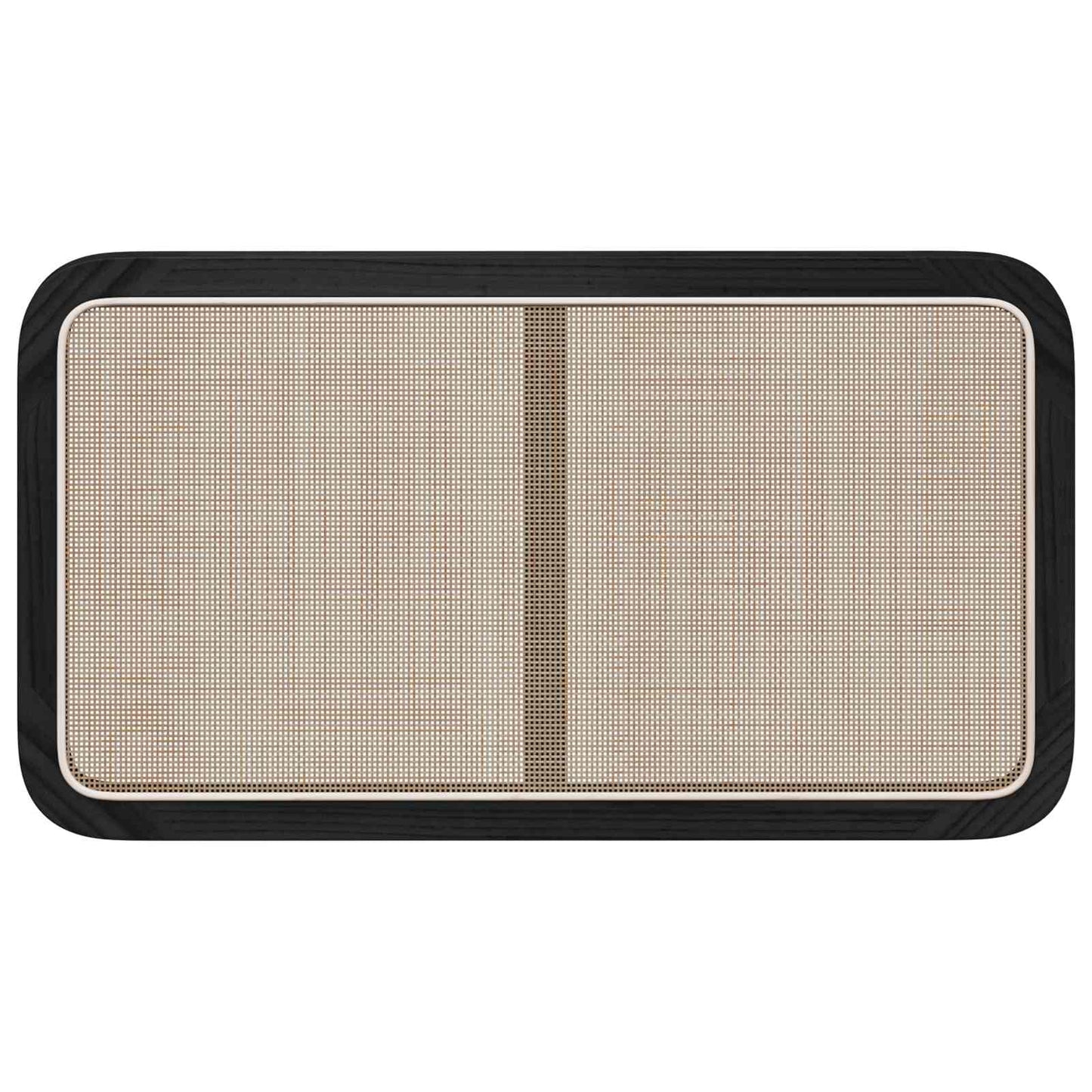Hovedgærde med hovedgærde Sort 100 x 55 x 3 cm Rattan