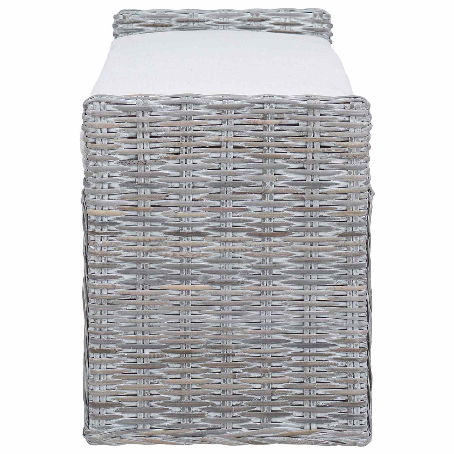 Opbevaringsbænk med pude Hvidvask 110 x 40 x 50 cm Rattan