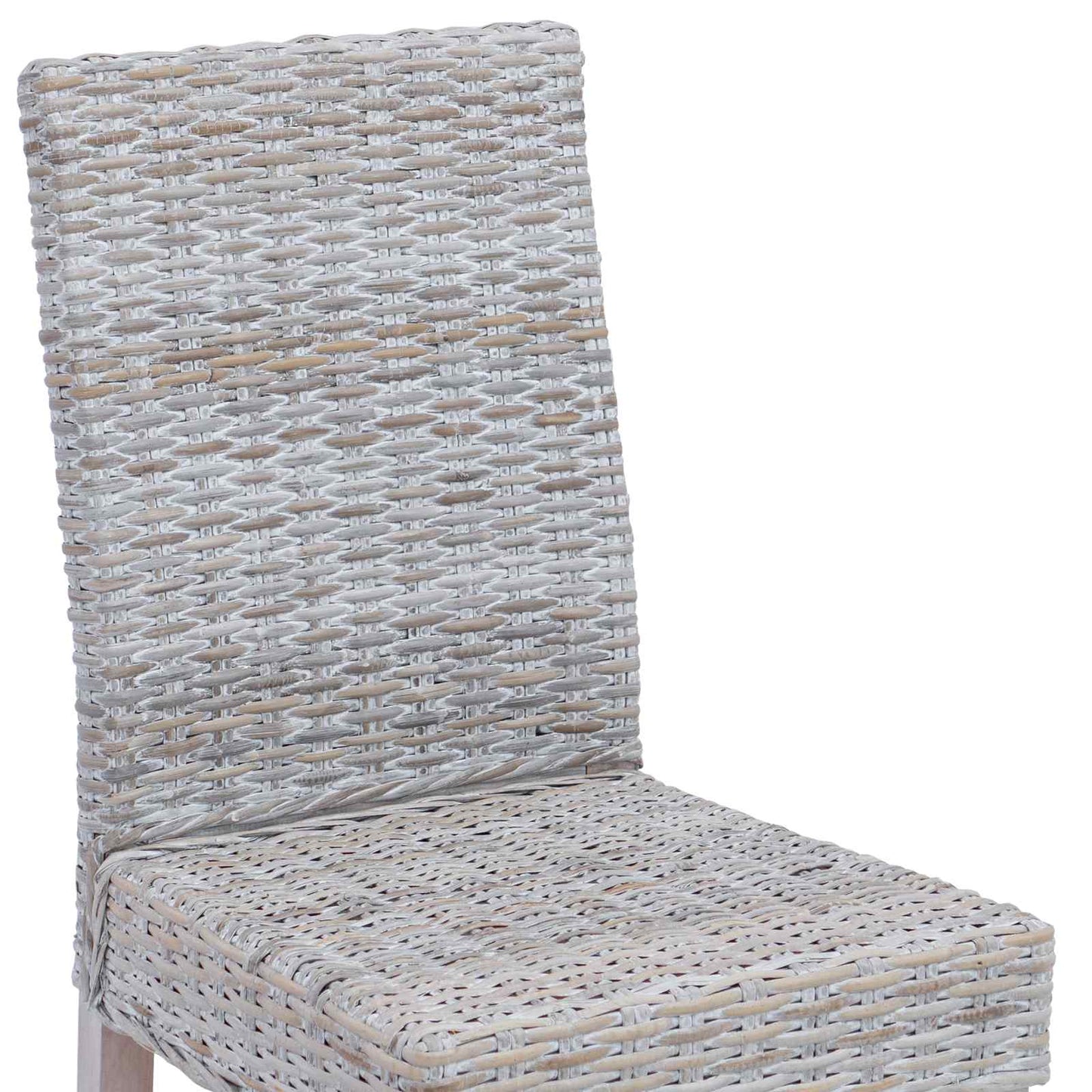 Spisestuestol 2 pcs Kubu Rattan og massiv mahogni træ Hvidvask