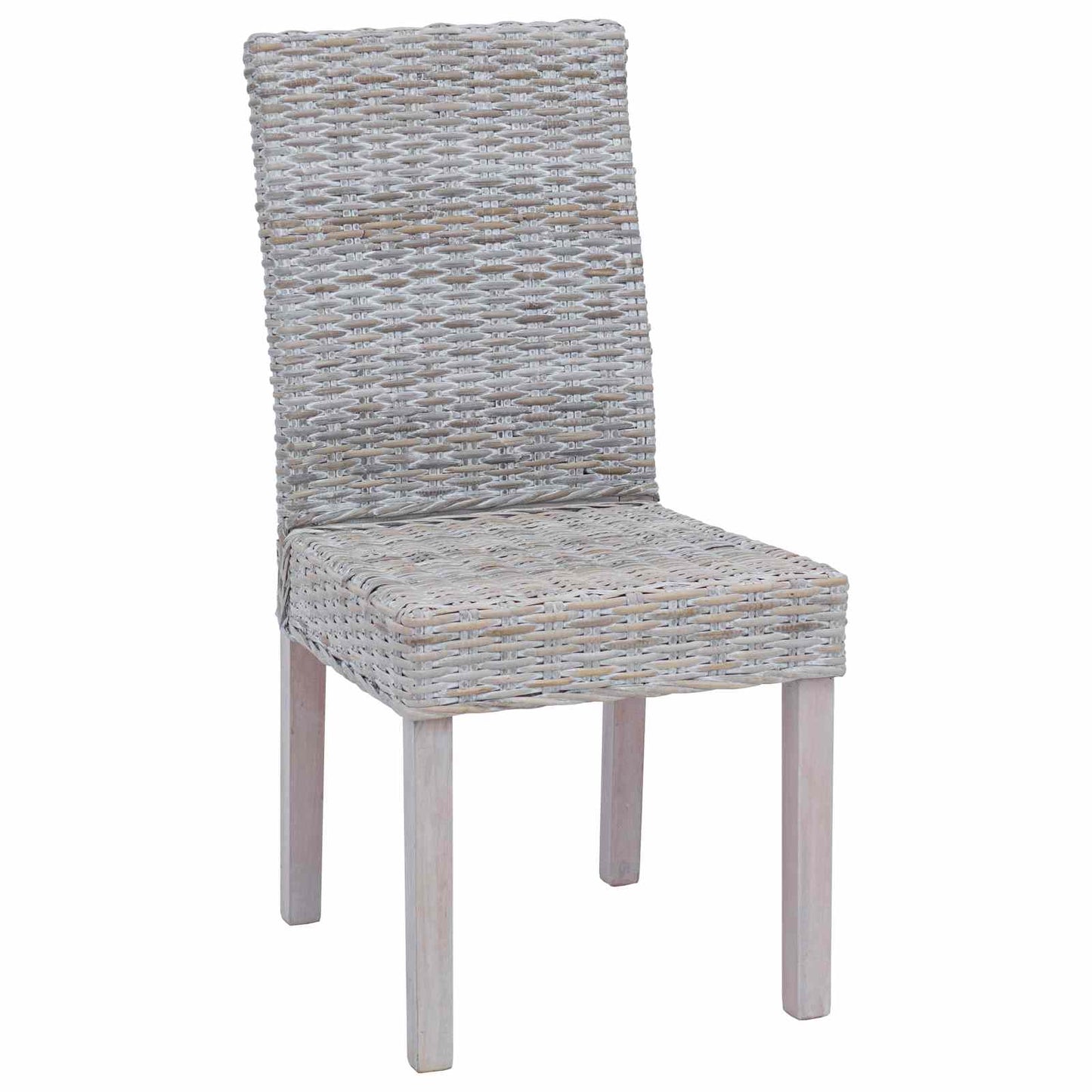 Spisestuestol 2 pcs Kubu Rattan og massiv mahogni træ Hvidvask