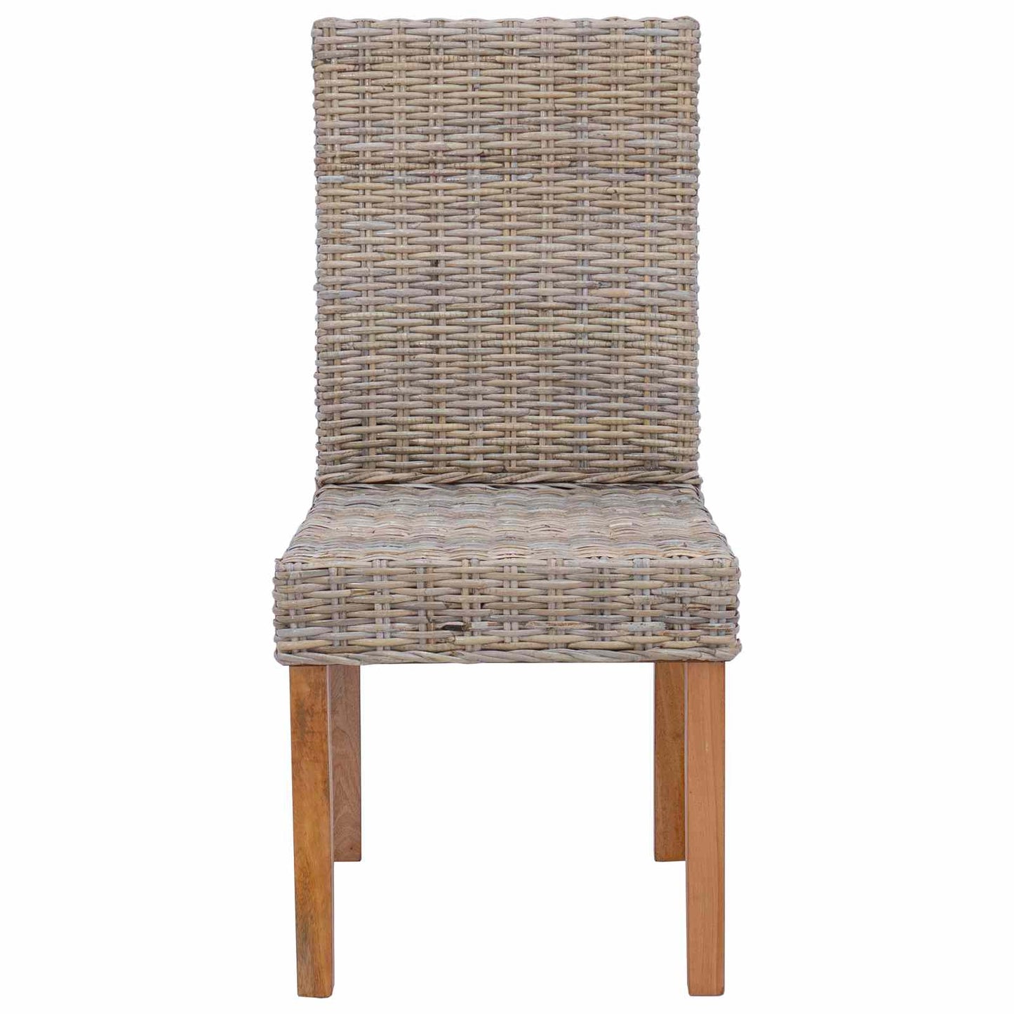 Spisestuestol 2 pcs Kubu Rattan og massiv mahogni træ Kubu Grå
