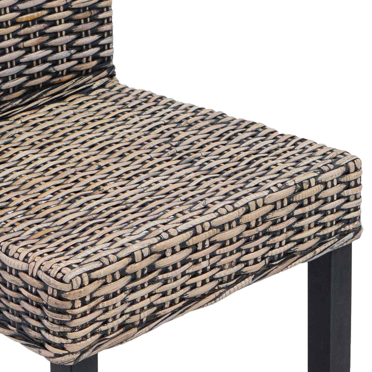 Spisestuestol 2 pcs Kubu Rattan og massiv mahogni træ