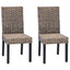 Spisestuestol 2 pcs Kubu Rattan og massiv mahogni træ