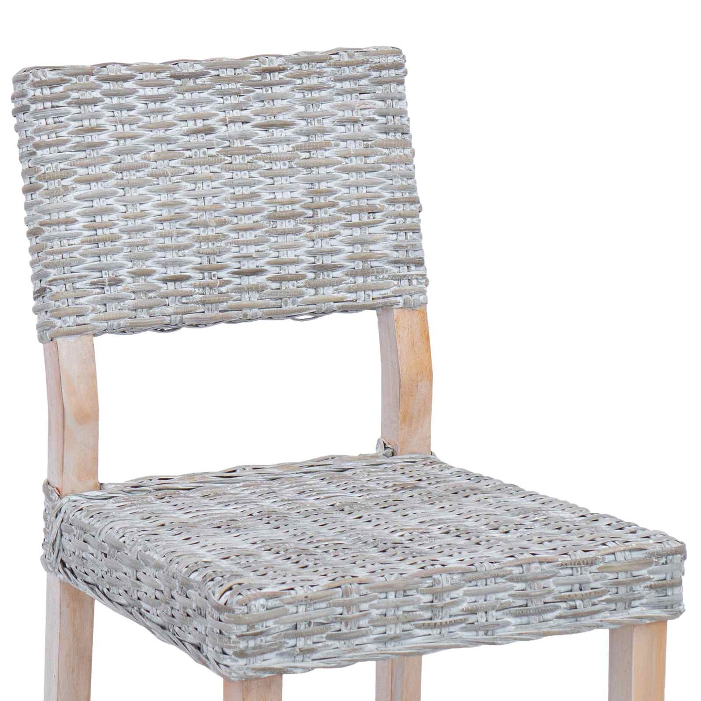 Spisestuestol 2 pcs Kubu rattan Hvidvask 46 x 55 x 84 cm
