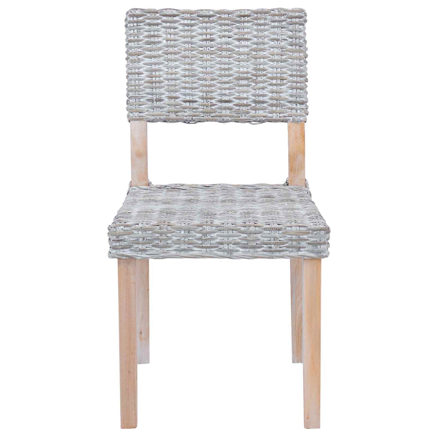 Spisestuestol 2 pcs Kubu rattan Hvidvask 46 x 55 x 84 cm