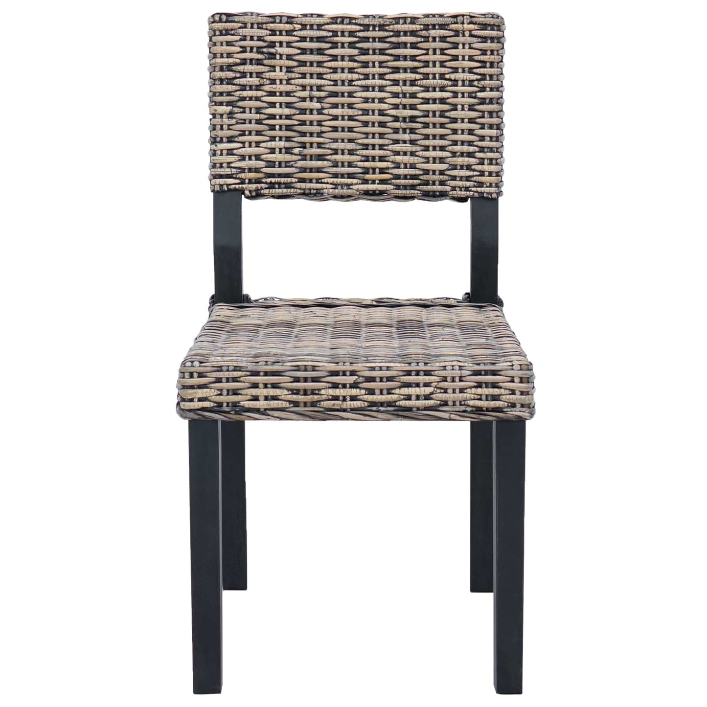 Spisestuestol 2 pcs Kubu rattan Sorte vask 46 x 55 x 84 cm