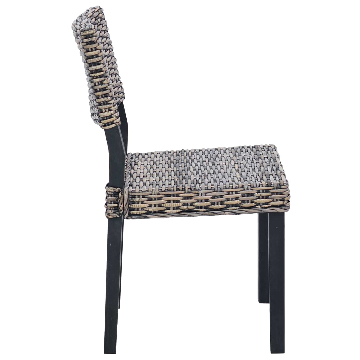 Spisestuestol 2 pcs Kubu rattan Sorte vask 46 x 55 x 84 cm