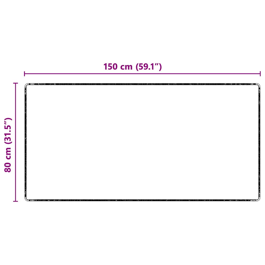 Tæppe Runner Sort 80 x 150 cm 100% Polypropylen Tuft