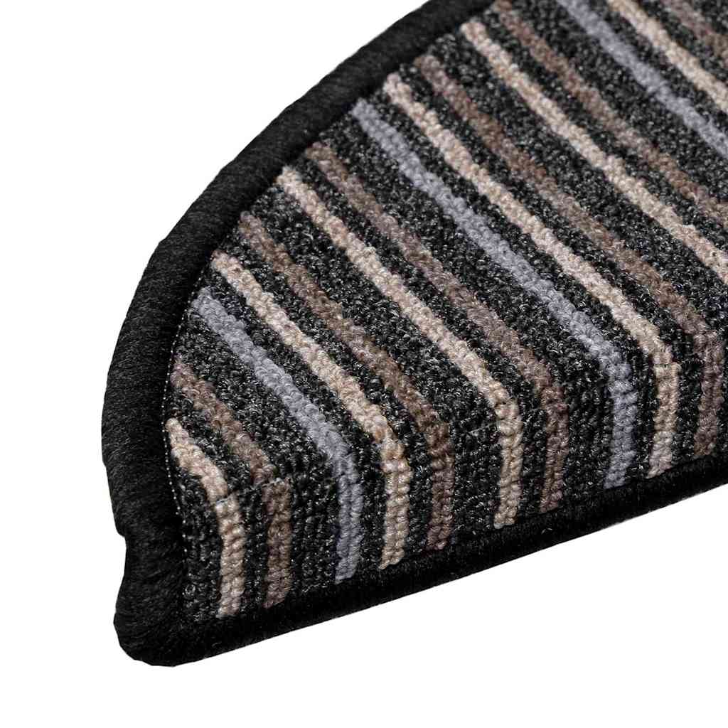 Selvklæbende Trappemåtter 15 pcs Antracit 56 x 17 x 3 cm