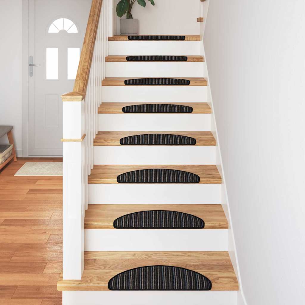 Selvklæbende Trappemåtter 15 pcs Antracit 56 x 17 x 3 cm