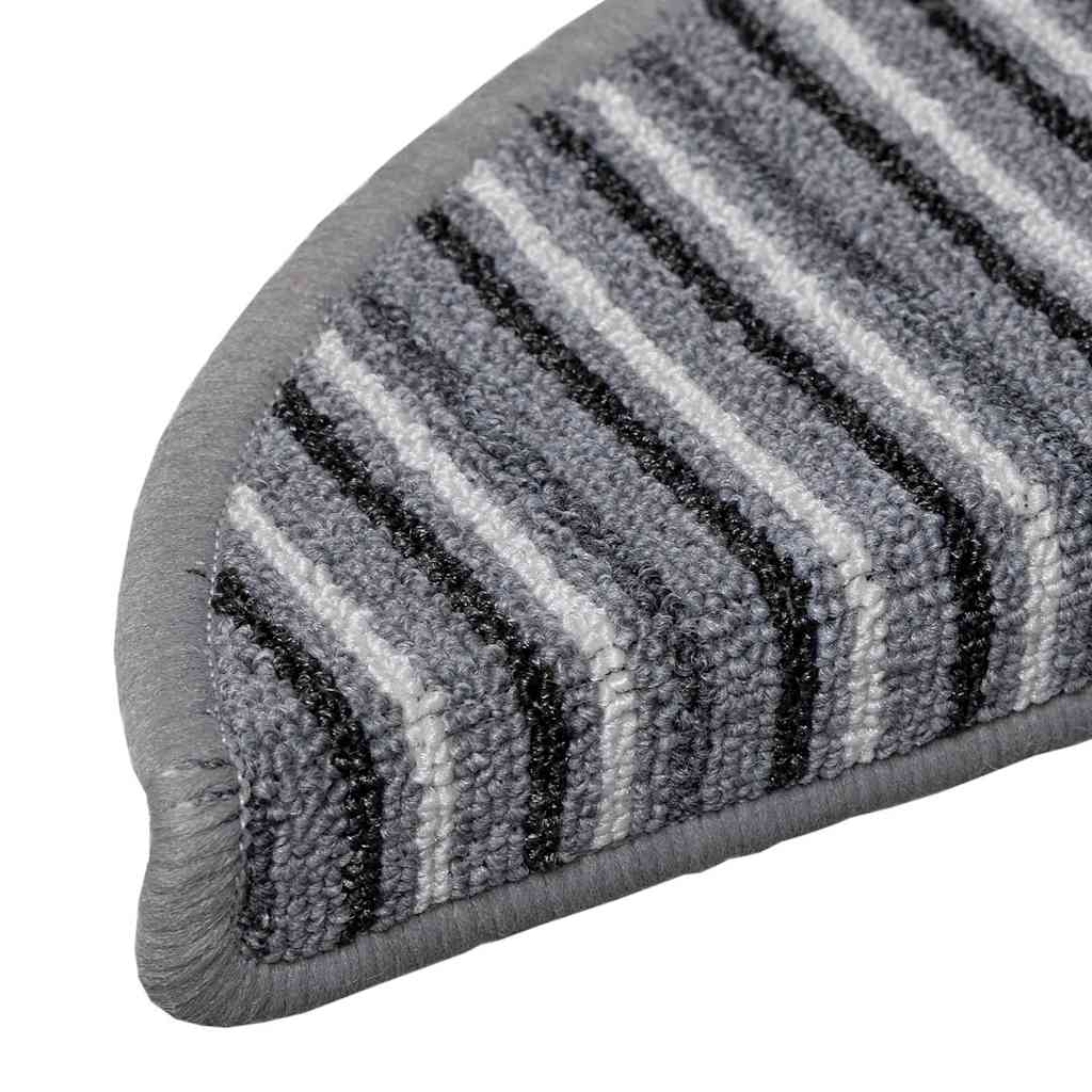 Selvklæbende Trappemåtter 15 pcs Grå 56 x 17 x 3 cm