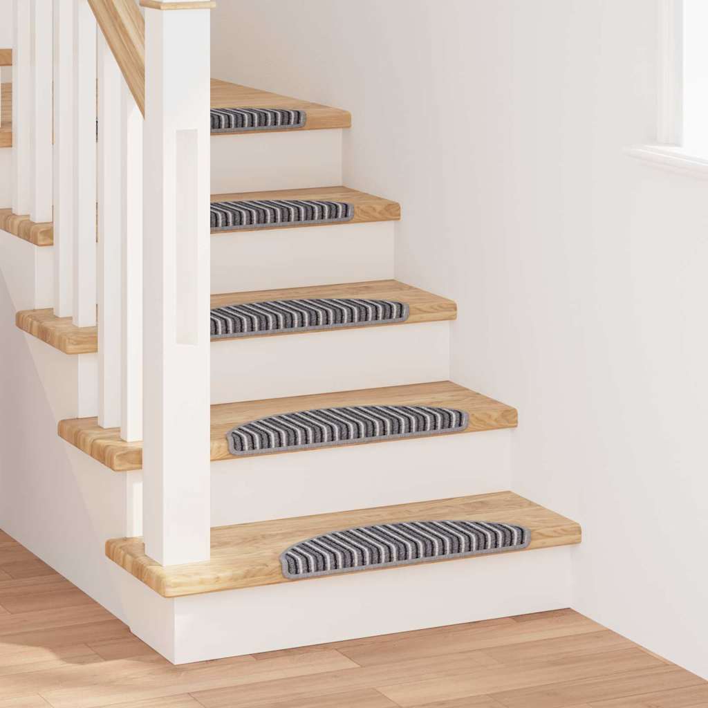 Selvklæbende Trappemåtter 15 pcs Grå 56 x 17 x 3 cm