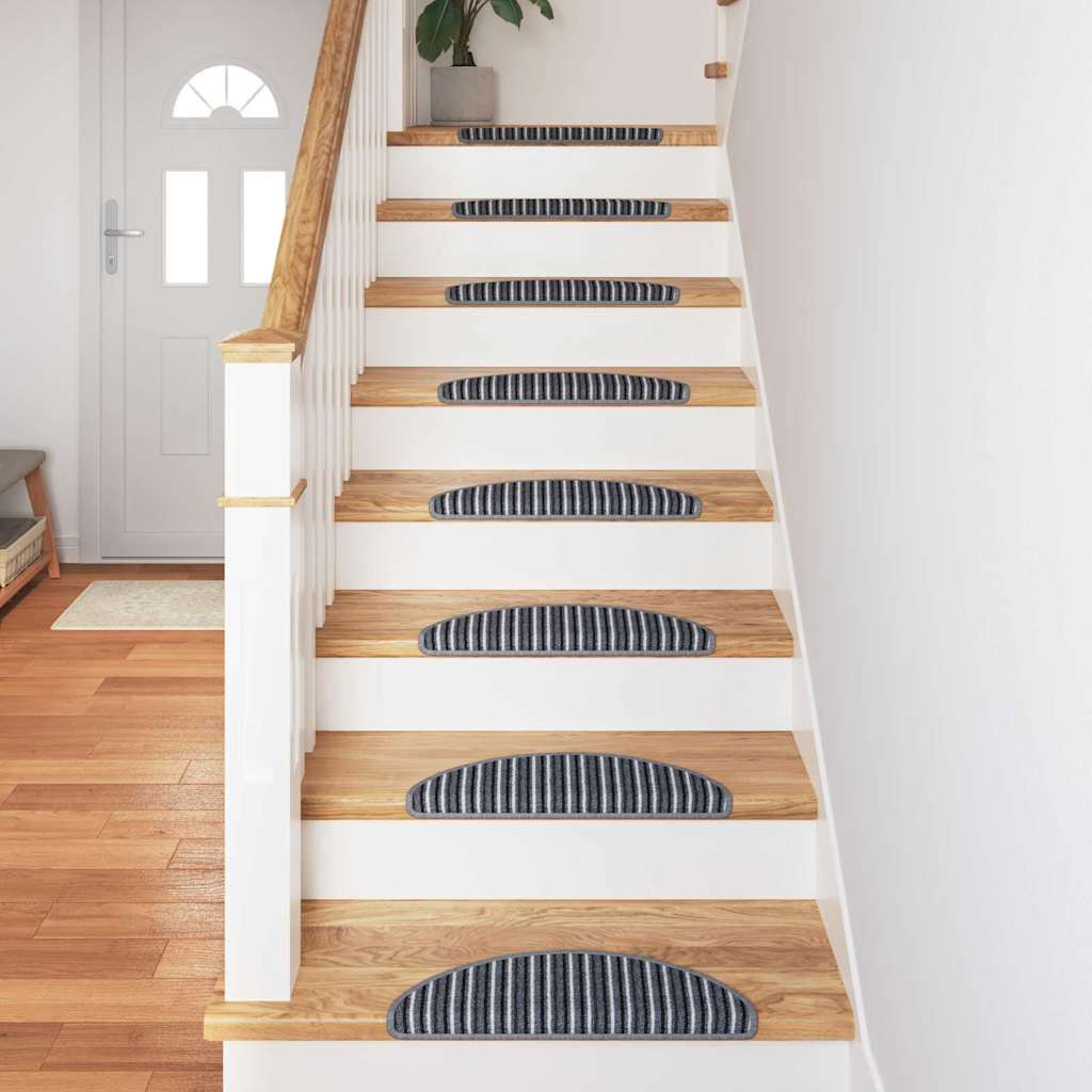 Selvklæbende Trappemåtter 15 pcs Grå 56 x 17 x 3 cm