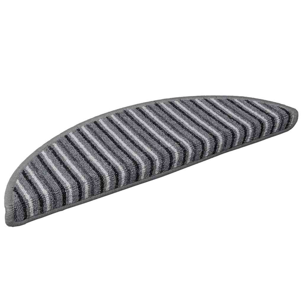 Selvklæbende Trappemåtter 15 pcs Grå 56 x 17 x 3 cm