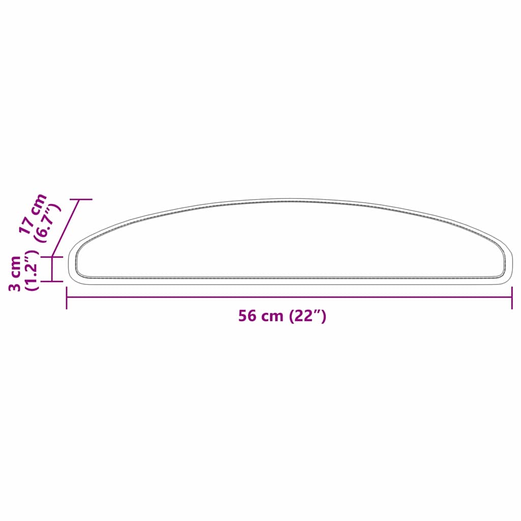 Selvklæbende Trappemåtter 15 pcs Grå 56 x 17 x 3 cm