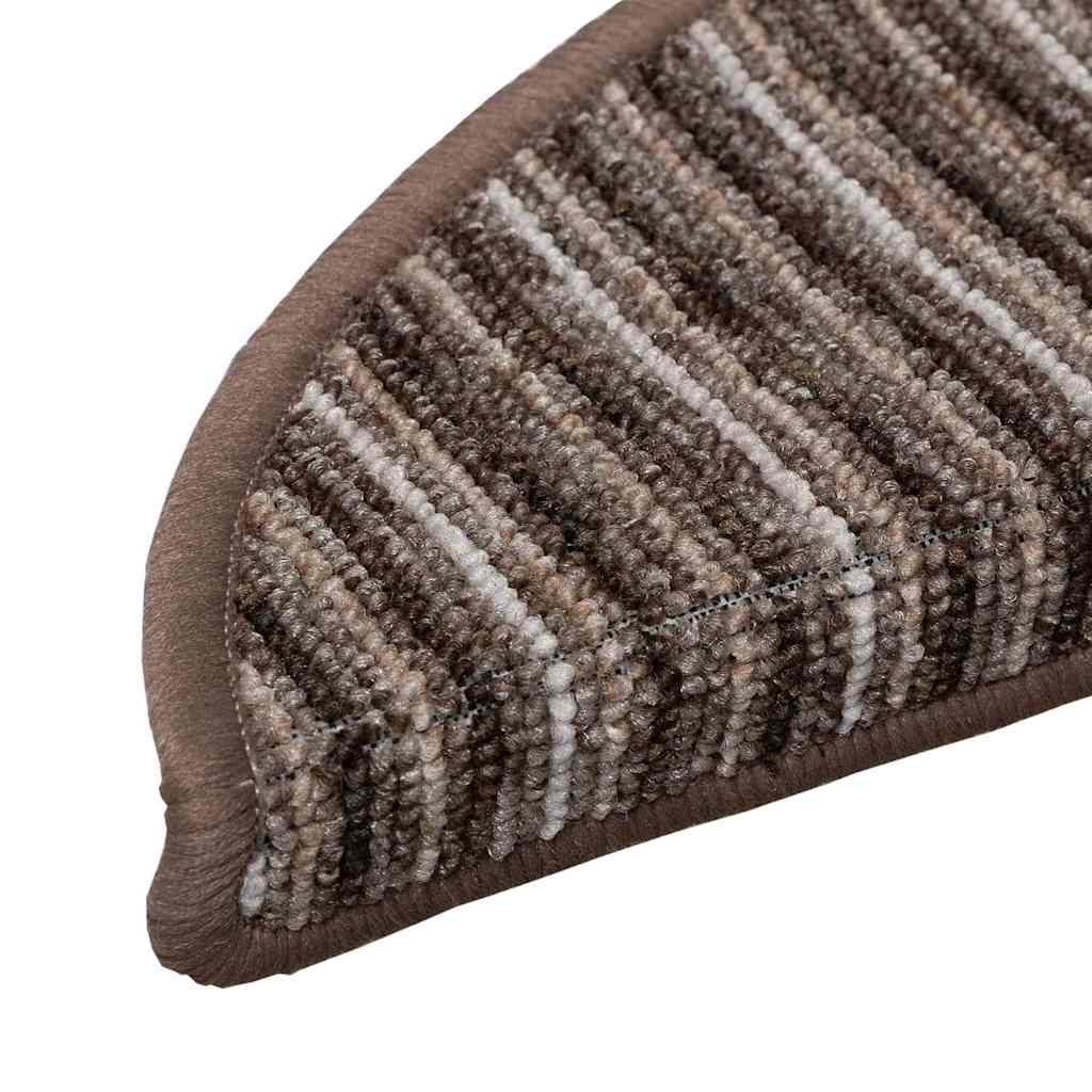Selvklæbende Trappemåtter 15 pcs Brun 56 x 17 x 3 cm