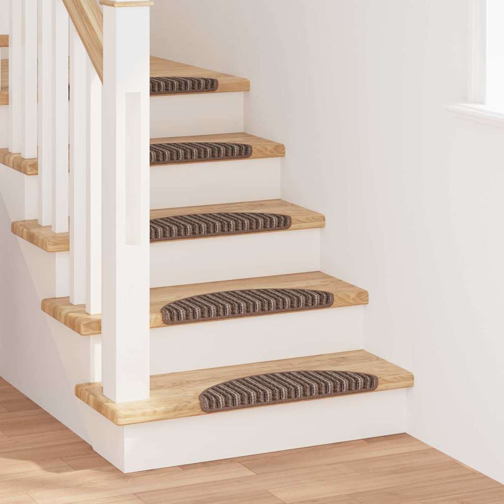 Selvklæbende Trappemåtter 15 pcs Brun 56 x 17 x 3 cm