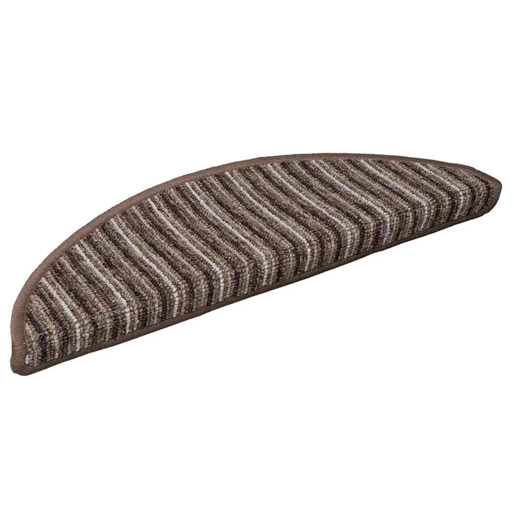 Selvklæbende Trappemåtter 15 pcs Brun 56 x 17 x 3 cm
