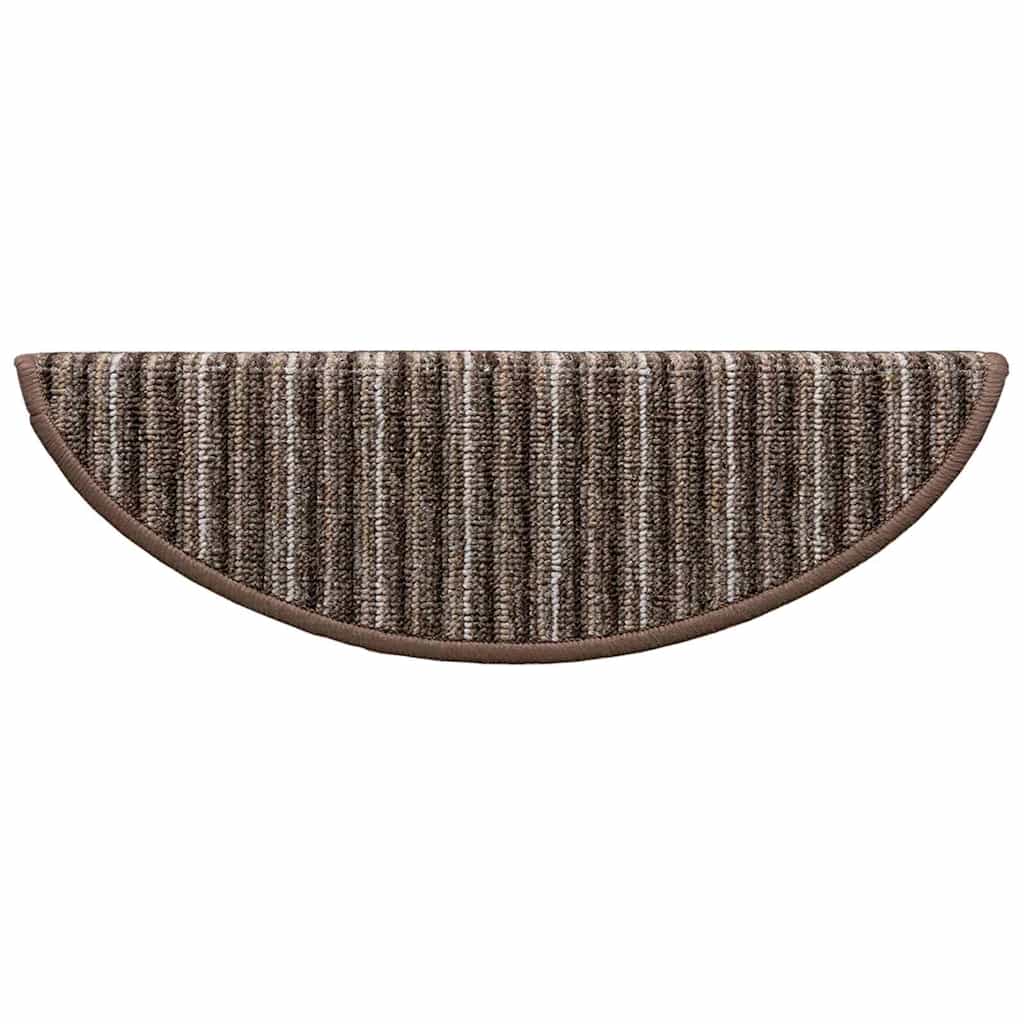 Selvklæbende Trappemåtter 15 pcs Brun 56 x 17 x 3 cm