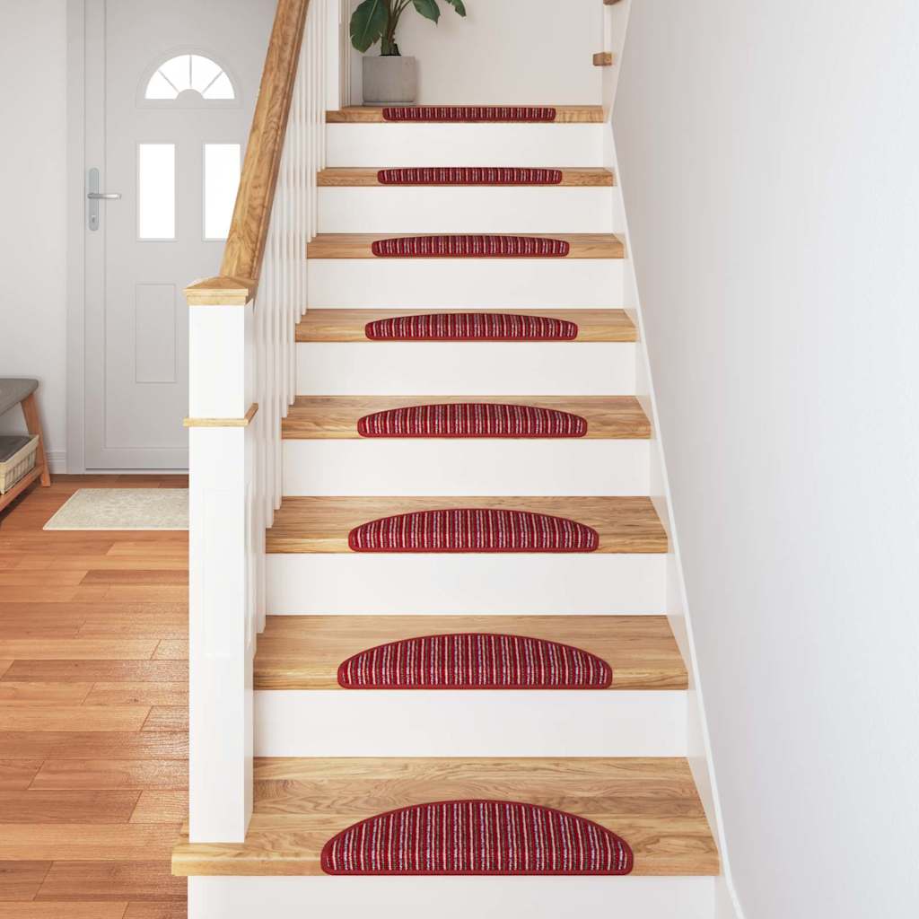 Selvklæbende Trappemåtter 15 pcs Rød 56 x 17 x 3 cm