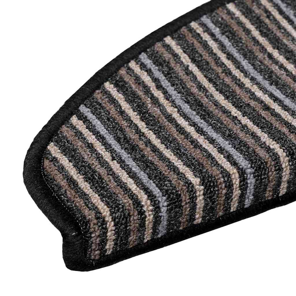 Selvklæbende Trappemåtter 15 pcs Antracit 65 x 21 x 4 cm