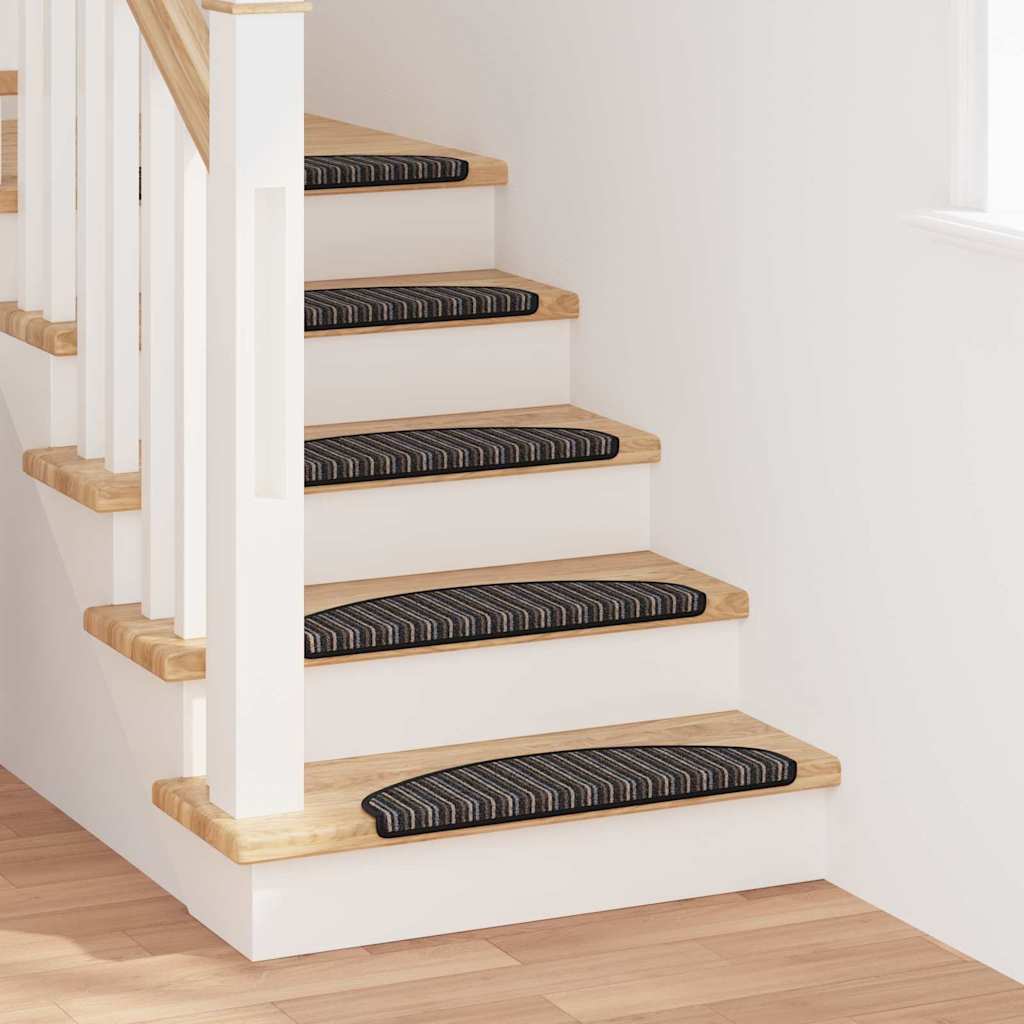 Selvklæbende Trappemåtter 15 pcs Antracit 65 x 21 x 4 cm