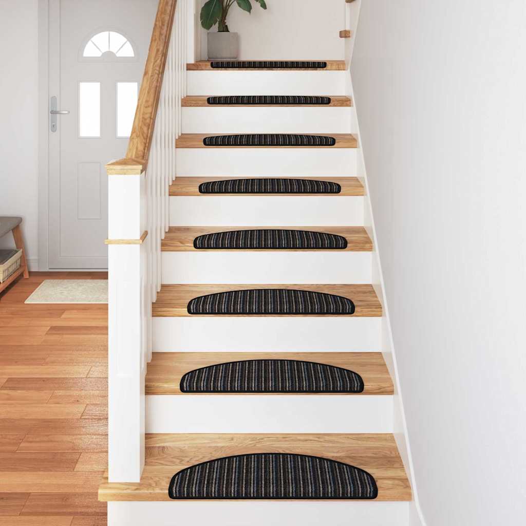 Selvklæbende Trappemåtter 15 pcs Antracit 65 x 21 x 4 cm