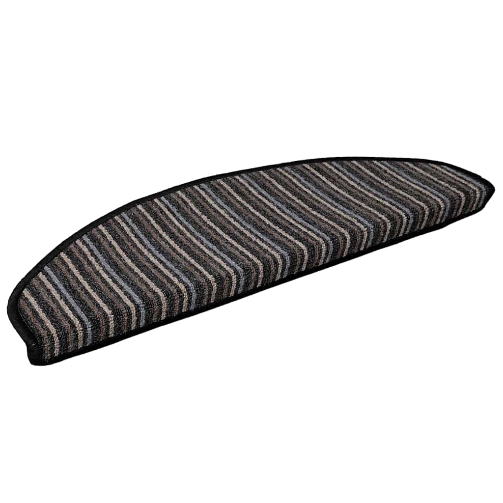 Selvklæbende Trappemåtter 15 pcs Antracit 65 x 21 x 4 cm