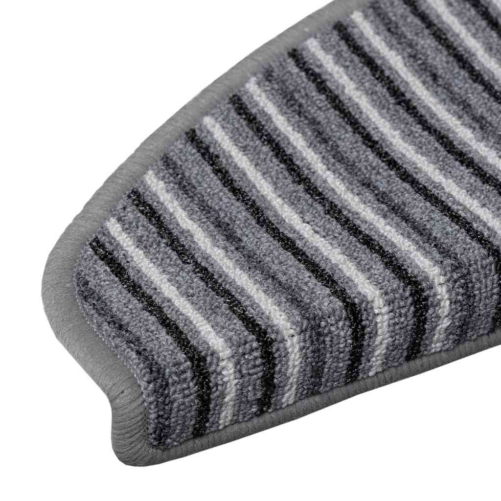 Selvklæbende Trappemåtter 15 pcs Grå 65 x 21 x 4 cm
