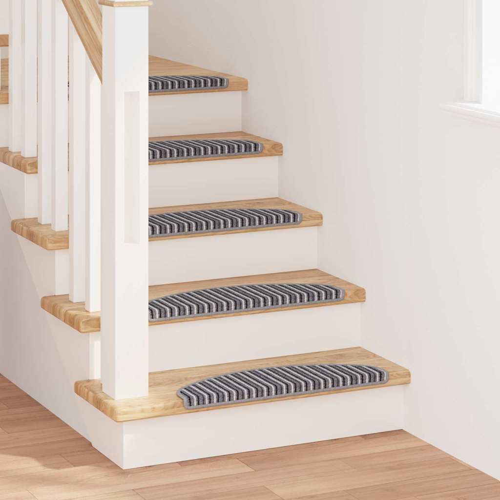 Selvklæbende Trappemåtter 15 pcs Grå 65 x 21 x 4 cm