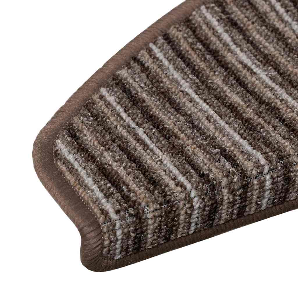 Selvklæbende Trappemåtter 15 pcs Brun 65 x 21 x 4 cm