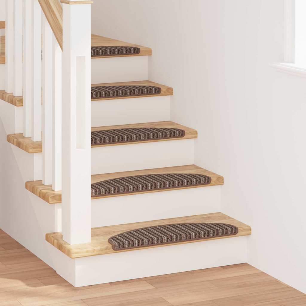 Selvklæbende Trappemåtter 15 pcs Brun 65 x 21 x 4 cm