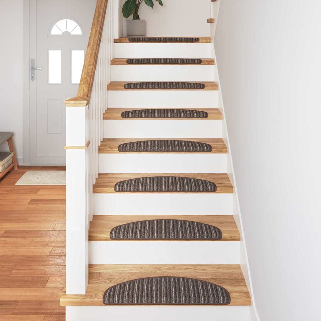 Selvklæbende Trappemåtter 15 pcs Brun 65 x 21 x 4 cm