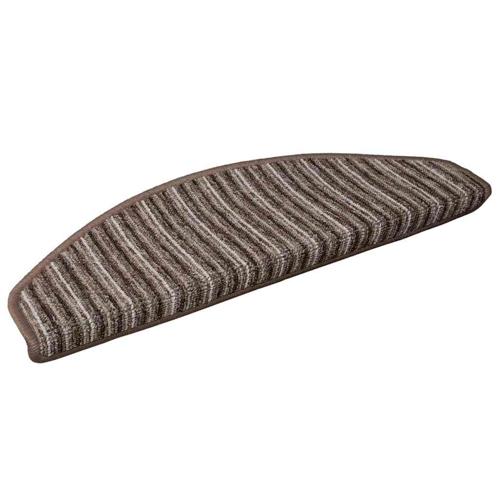 Selvklæbende Trappemåtter 15 pcs Brun 65 x 21 x 4 cm