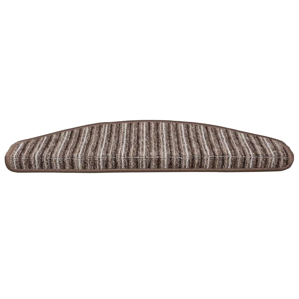 Selvklæbende Trappemåtter 15 pcs Brun 65 x 21 x 4 cm