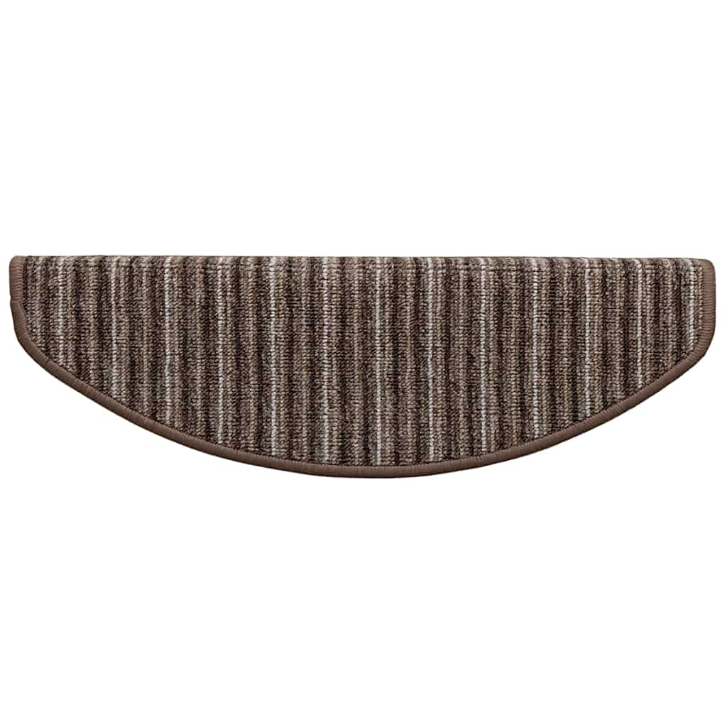 Selvklæbende Trappemåtter 15 pcs Brun 65 x 21 x 4 cm
