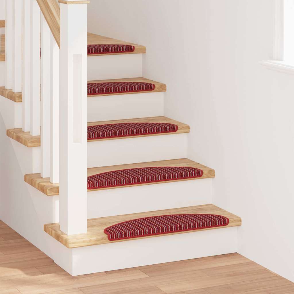 Selvklæbende Trappemåtter 15 pcs Rød 65 x 21 x 4 cm