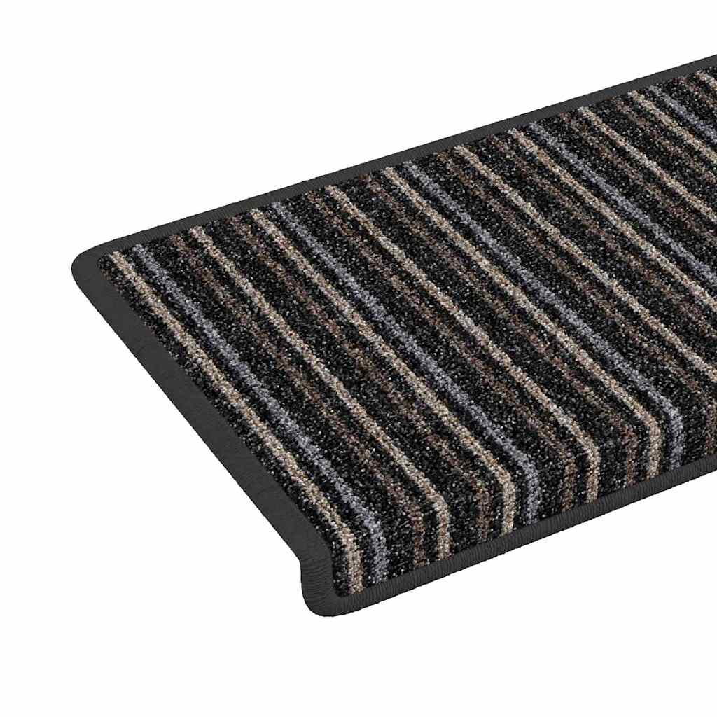 Selvklæbende Trappemåtter 15 pcs Antracit 65 x 21 x 4 cm