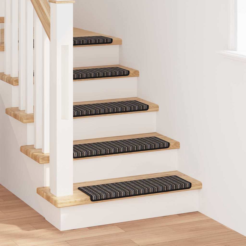 Selvklæbende Trappemåtter 15 pcs Antracit 65 x 21 x 4 cm