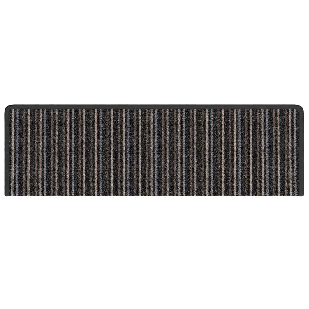 Selvklæbende Trappemåtter 15 pcs Antracit 65 x 21 x 4 cm