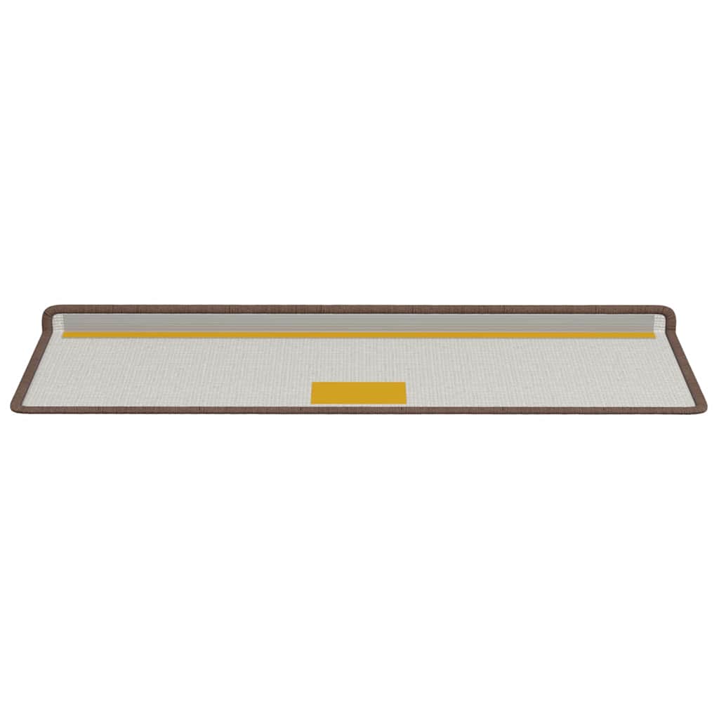 Selvklæbende Trappemåtter Stribet 15 pcs Brun 65 x 21 x 4 cm