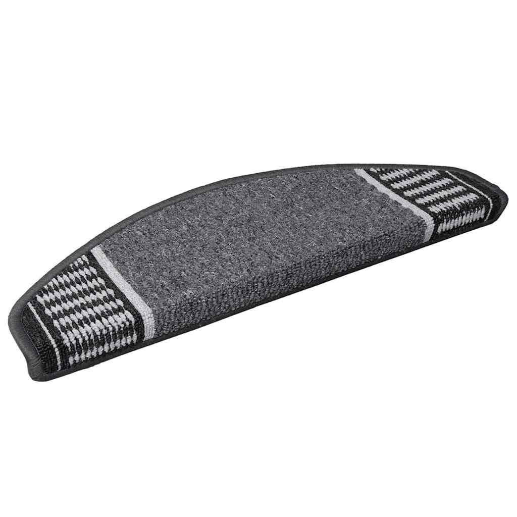 Selvklæbende Trappemåtter 15 pcs Antracit 65 x 21 x 4 cm