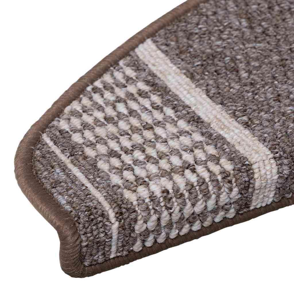 Selvklæbende Trappemåtter 15 pcs Brun 65 x 21 x 4 cm