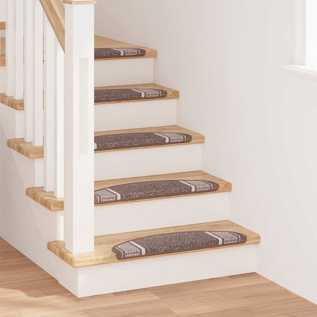 Selvklæbende Trappemåtter 15 pcs Brun 65 x 21 x 4 cm
