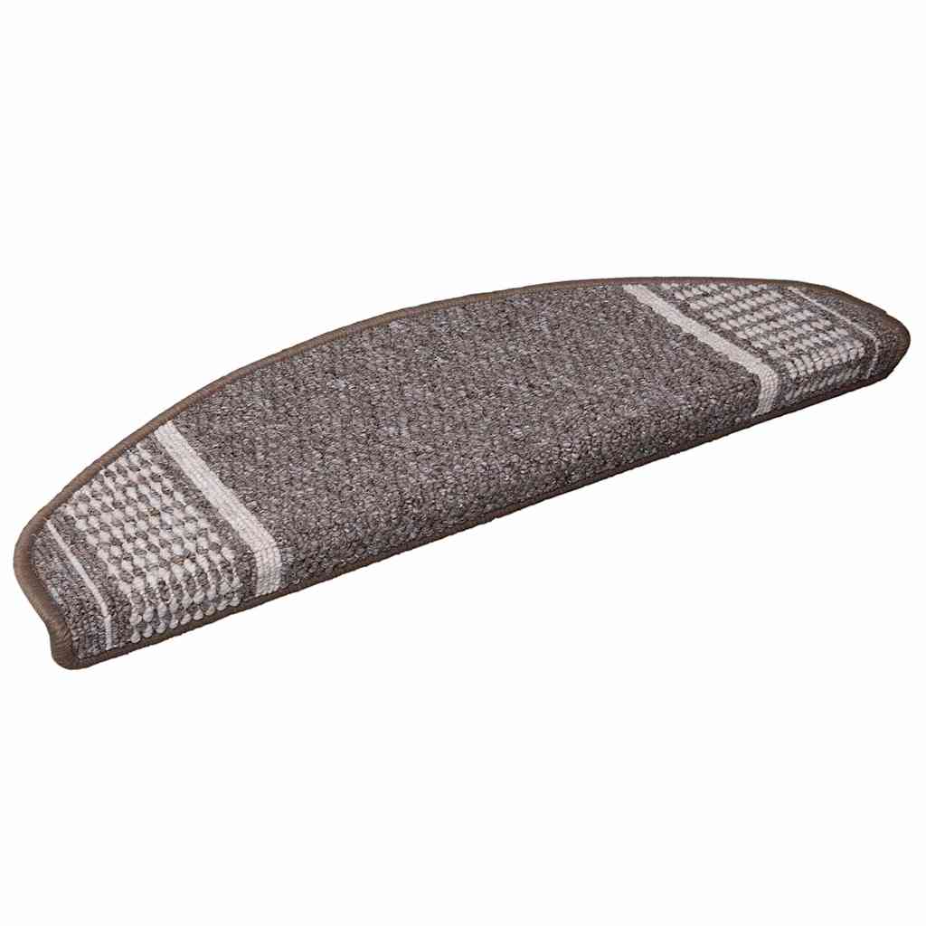 Selvklæbende Trappemåtter 15 pcs Brun 65 x 21 x 4 cm