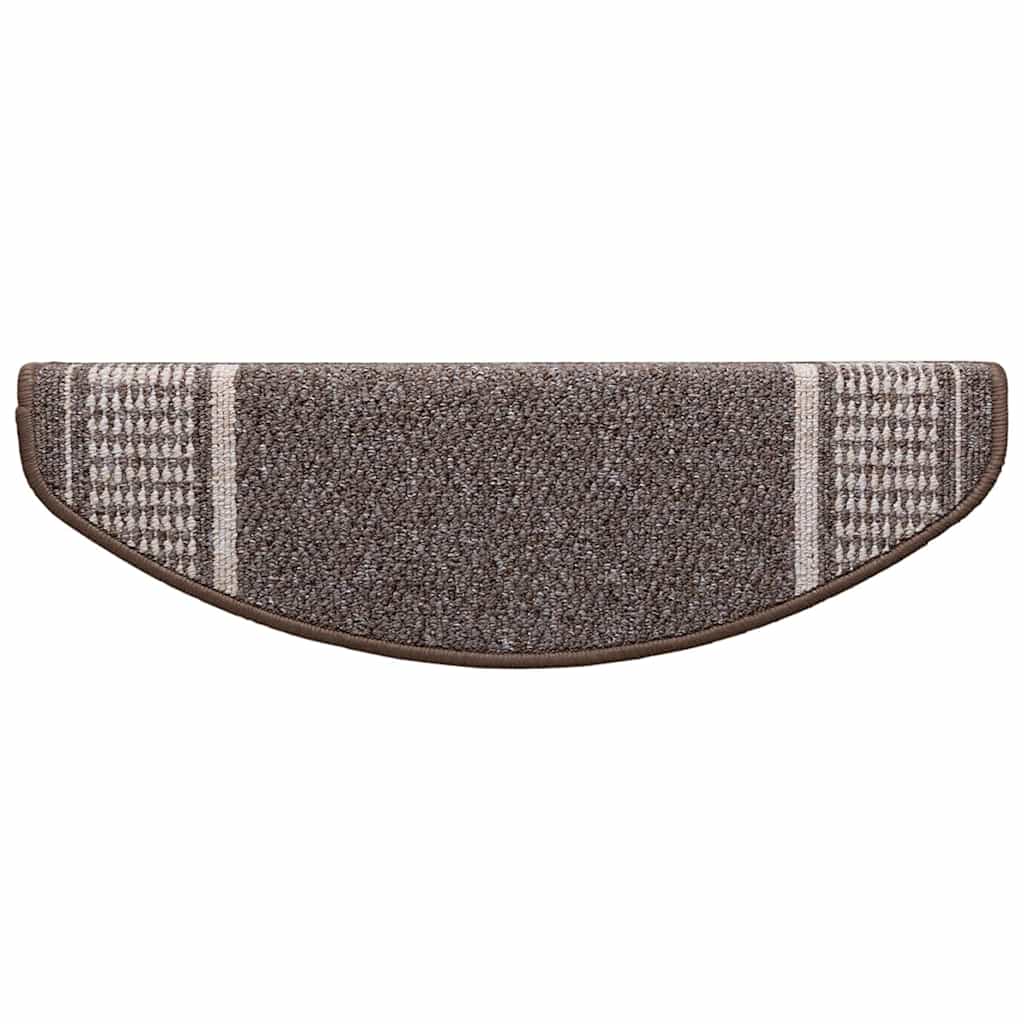 Selvklæbende Trappemåtter 15 pcs Brun 65 x 21 x 4 cm