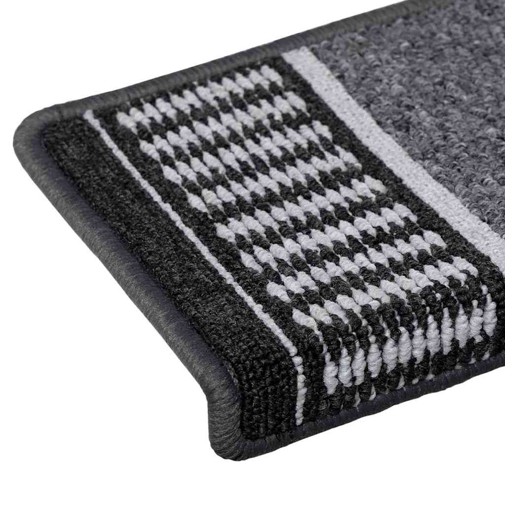Selvklæbende Trappemåtter 15 pcs Antracit 65 x 21 x 4 cm
