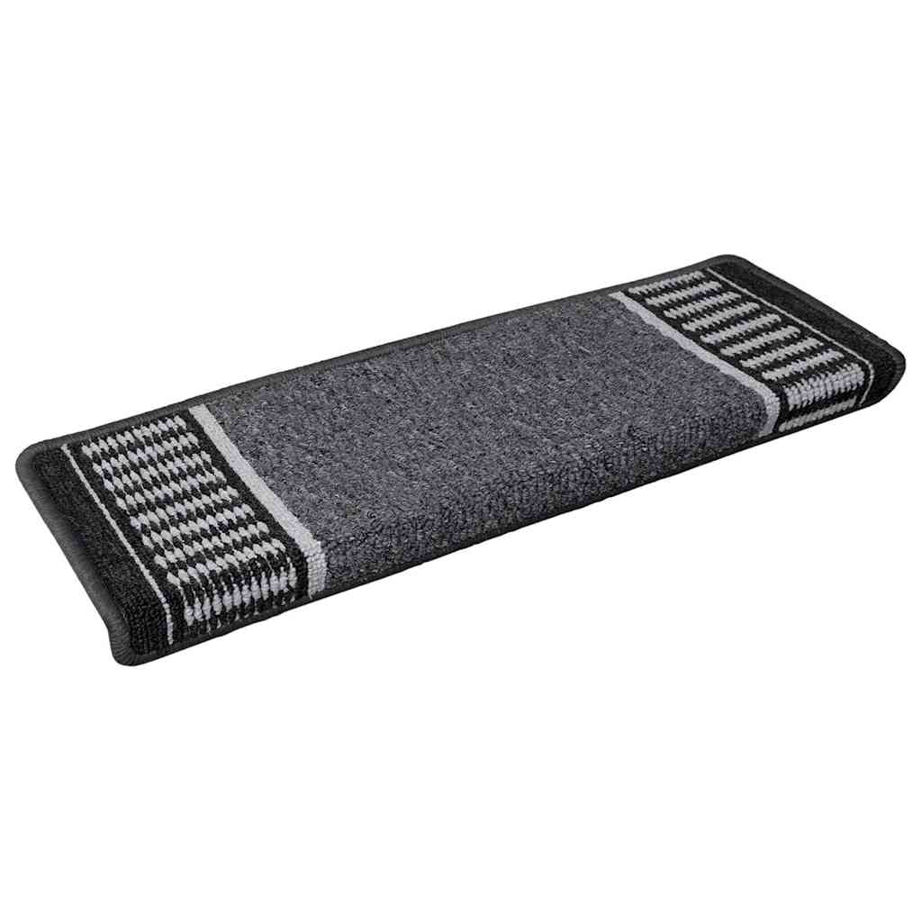 Selvklæbende Trappemåtter 15 pcs Antracit 65 x 21 x 4 cm